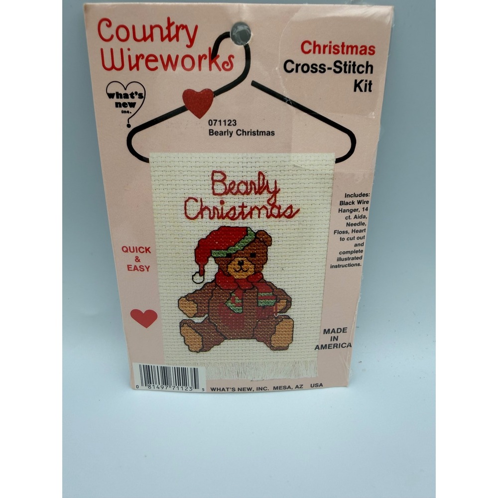 Country Wireworks Bearly Christmas Cross-Stitch Kit 071123 What's New Inc USA